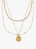 Orelia Multi Row Coin Necklace, Gold