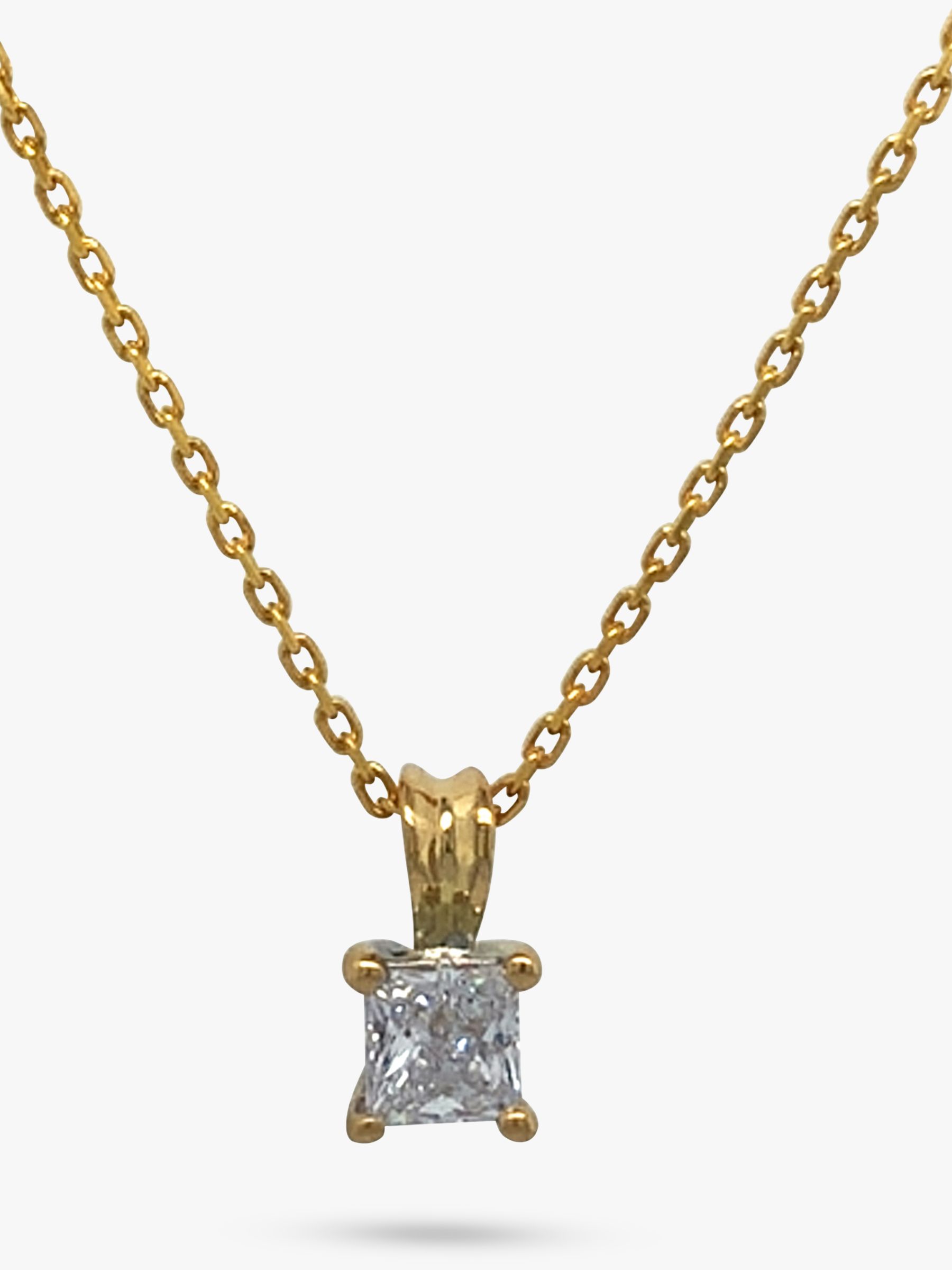 Vintage Fine Jewellery Second Hand 18ct Yellow & White Gold Diamond Pendant Necklace, Dated Circa 2000s