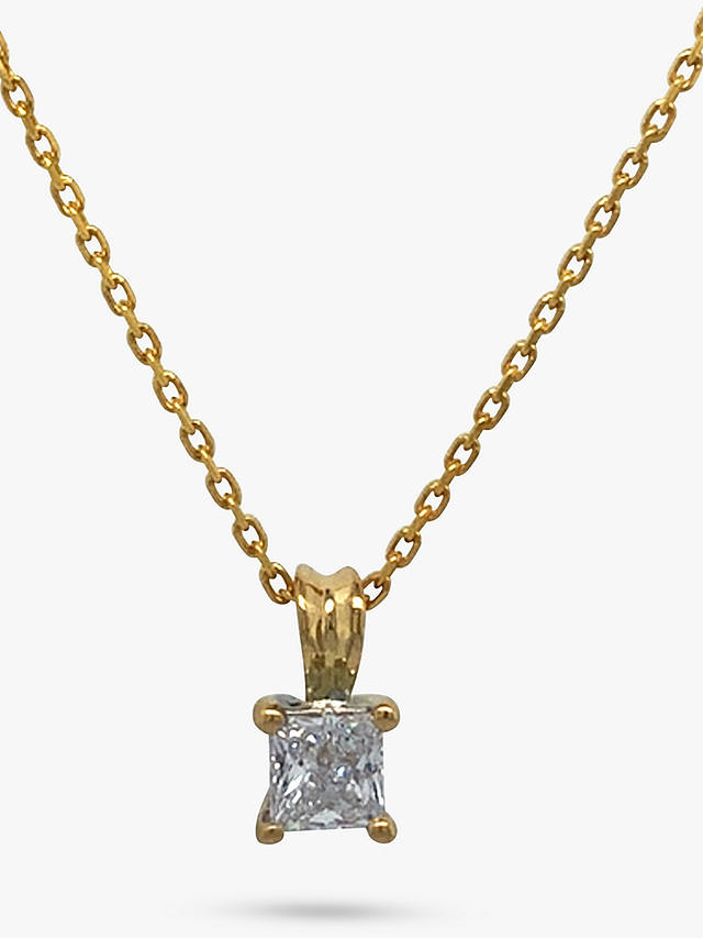 Vintage Fine Jewellery Second Hand 18ct Yellow & White Gold Diamond Pendant Necklace, Dated Circa 2000s