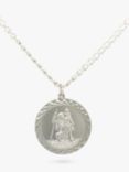 Vintage Fine Jewellery Second Hand St. Christopher Disc Pendant Necklace, Dated London 1975