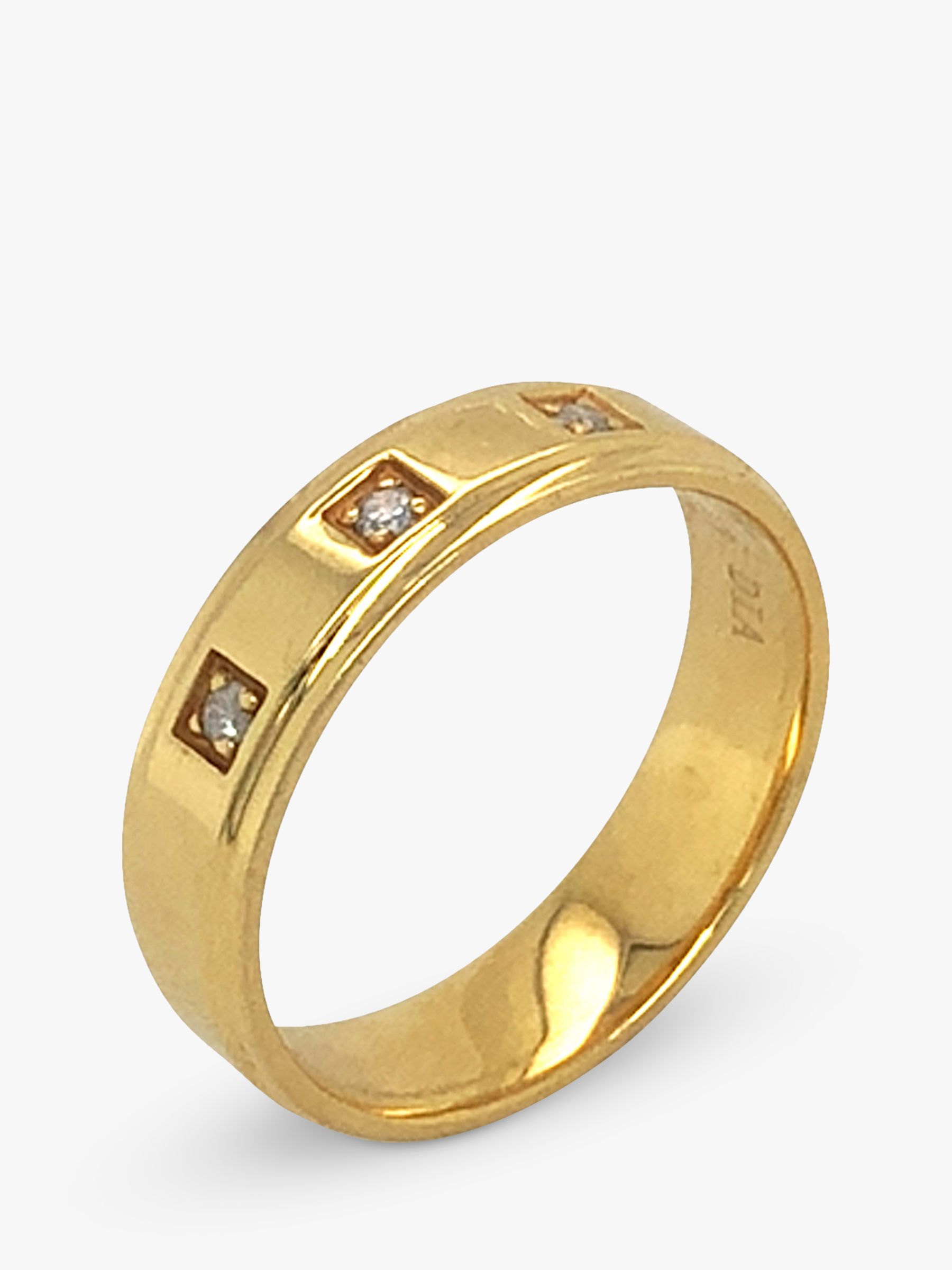 Vintage Fine Jewellery Second Hand 18ct Yellow Gold 3 Stone Diamond Ring