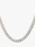 Vintage Fine Jewellery Second Hand Flat Curb Link Chain Necklace, Dated Birmingham 2001