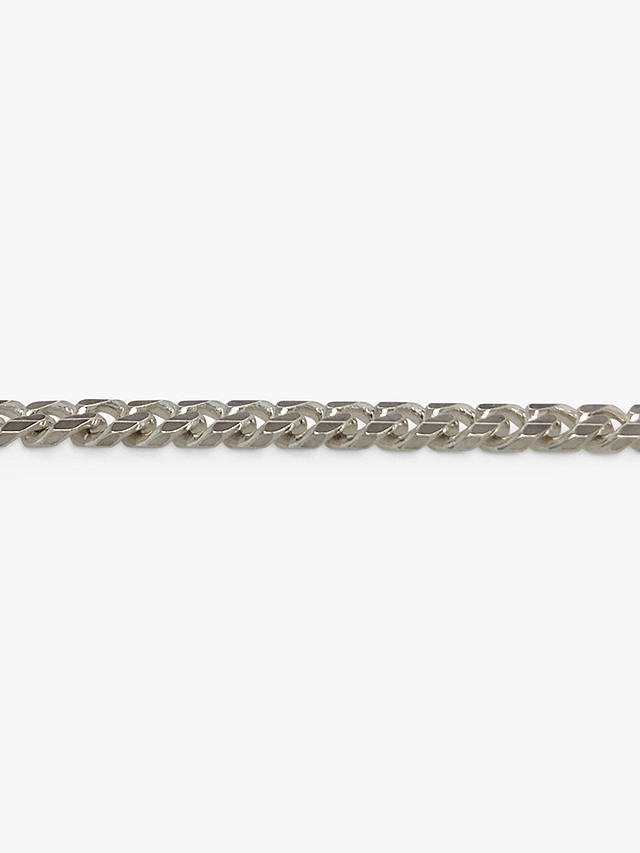 Vintage Fine Jewellery Second Hand Flat Curb Link Chain Necklace, Dated Birmingham 2001