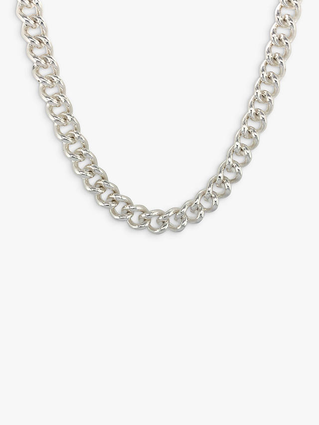 Vintage Fine Jewellery Second Hand Curb Link Chain Necklace, Dated Circa 2000s