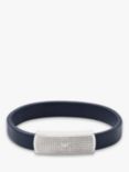 Emporio Armani Men's Leather ID Bracelet, Blue