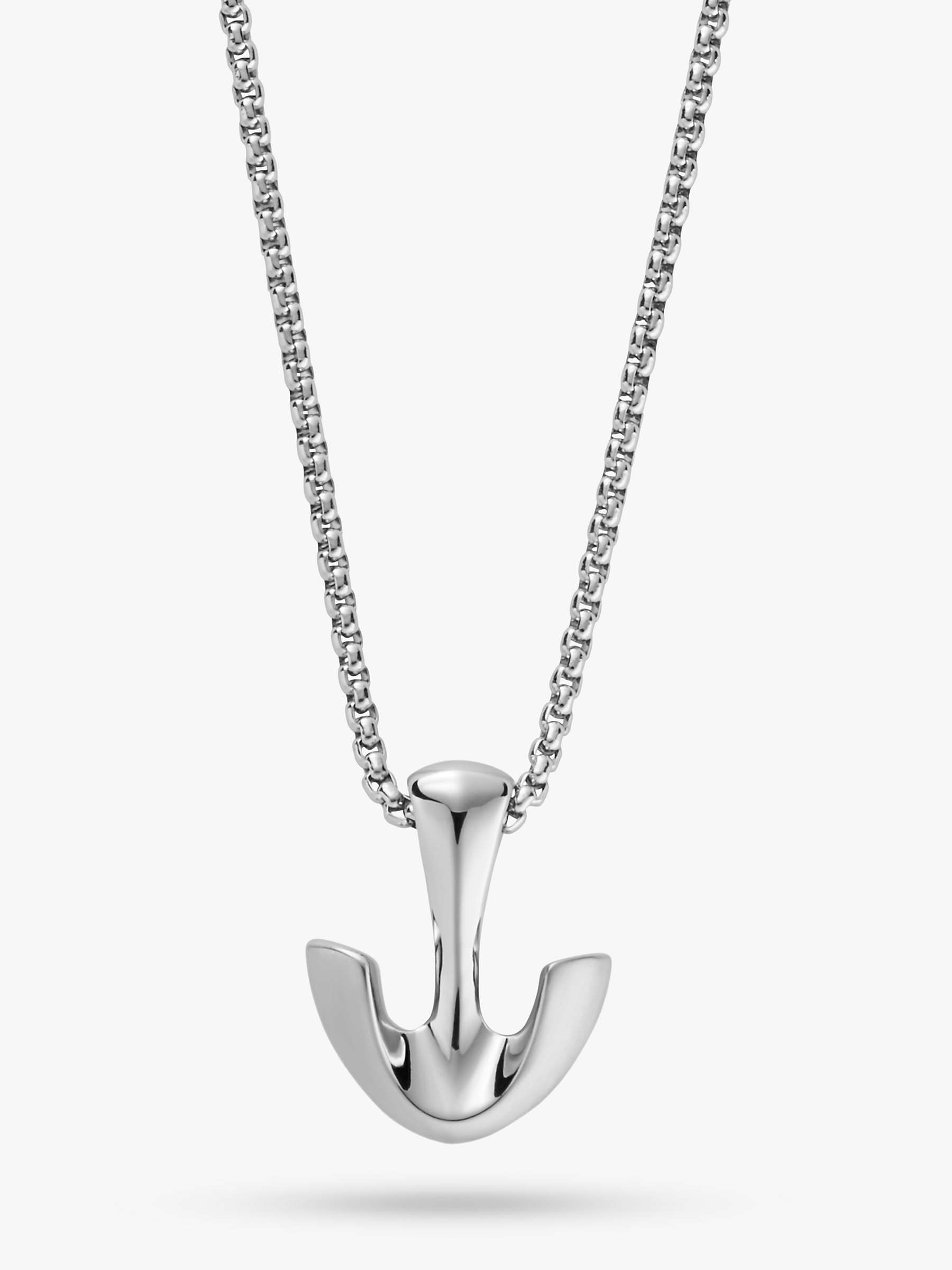 Buy Skagen Men's Anchor Pendant Necklace, Silver Online at johnlewis.com