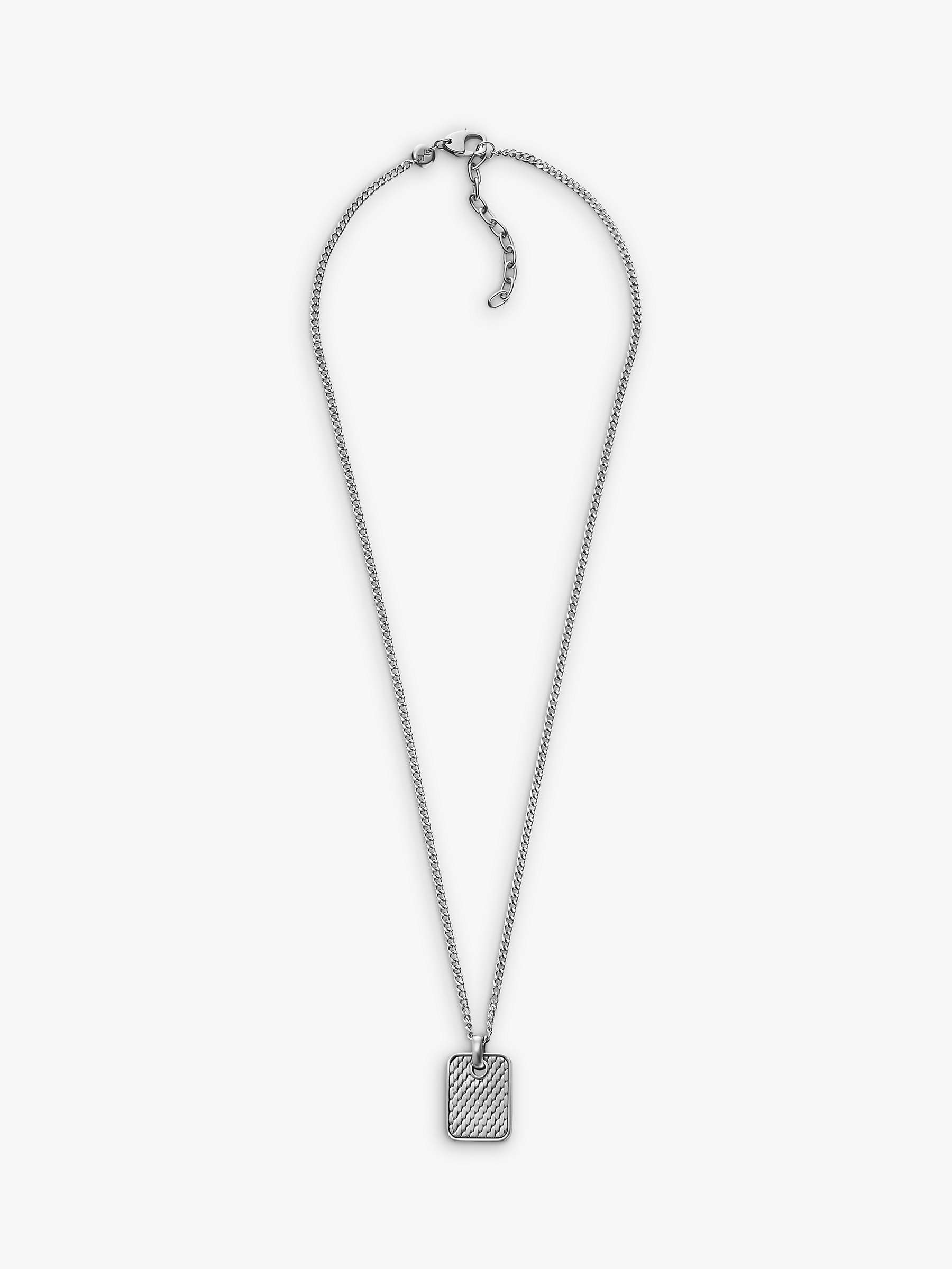 Buy Skagen Men's Textured Pendant Necklace, Silver Online at johnlewis.com