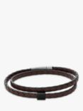 Skagen Men's Leather Strap Bracelet, Brown/Black