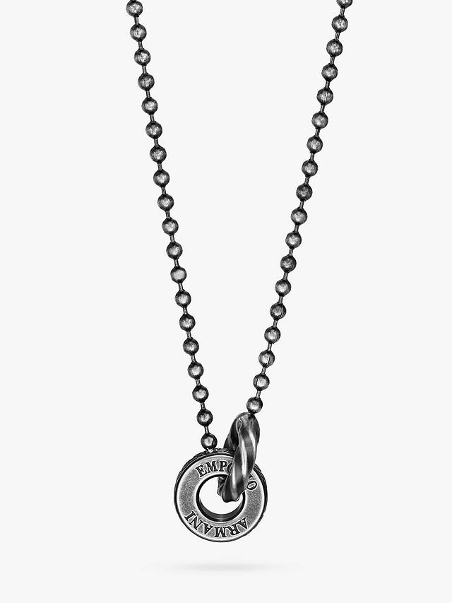 Emporio Armani Men's Interlink Pendant Beaded Chain Necklace