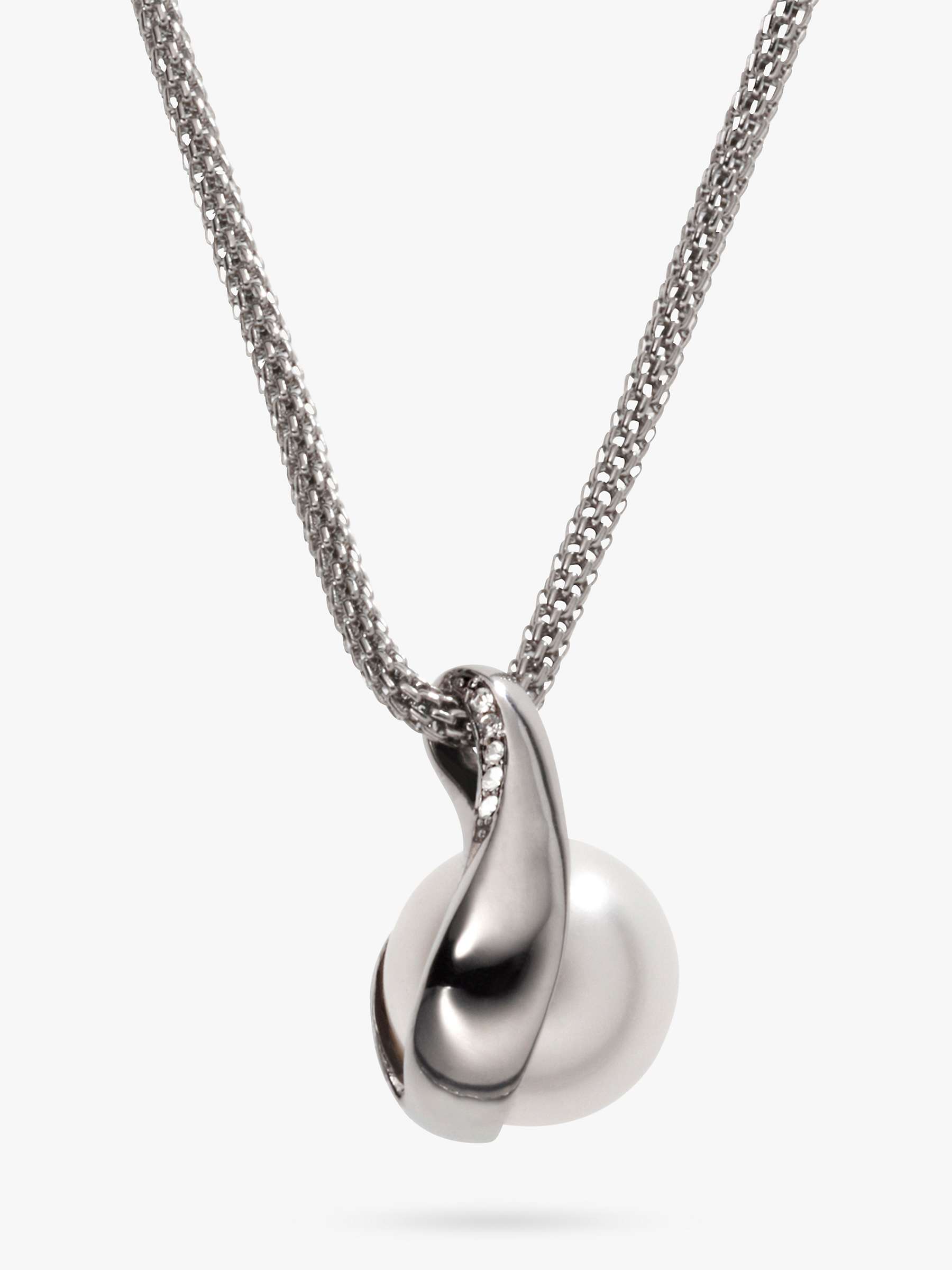 Buy Skagen Agnethe Pearl Crystal Pendant Necklace, Silver Online at johnlewis.com
