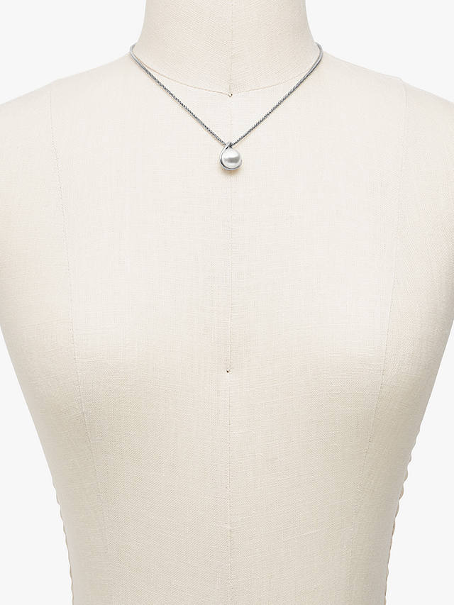 Skagen Agnethe Pearl Crystal Pendant Necklace, Silver
