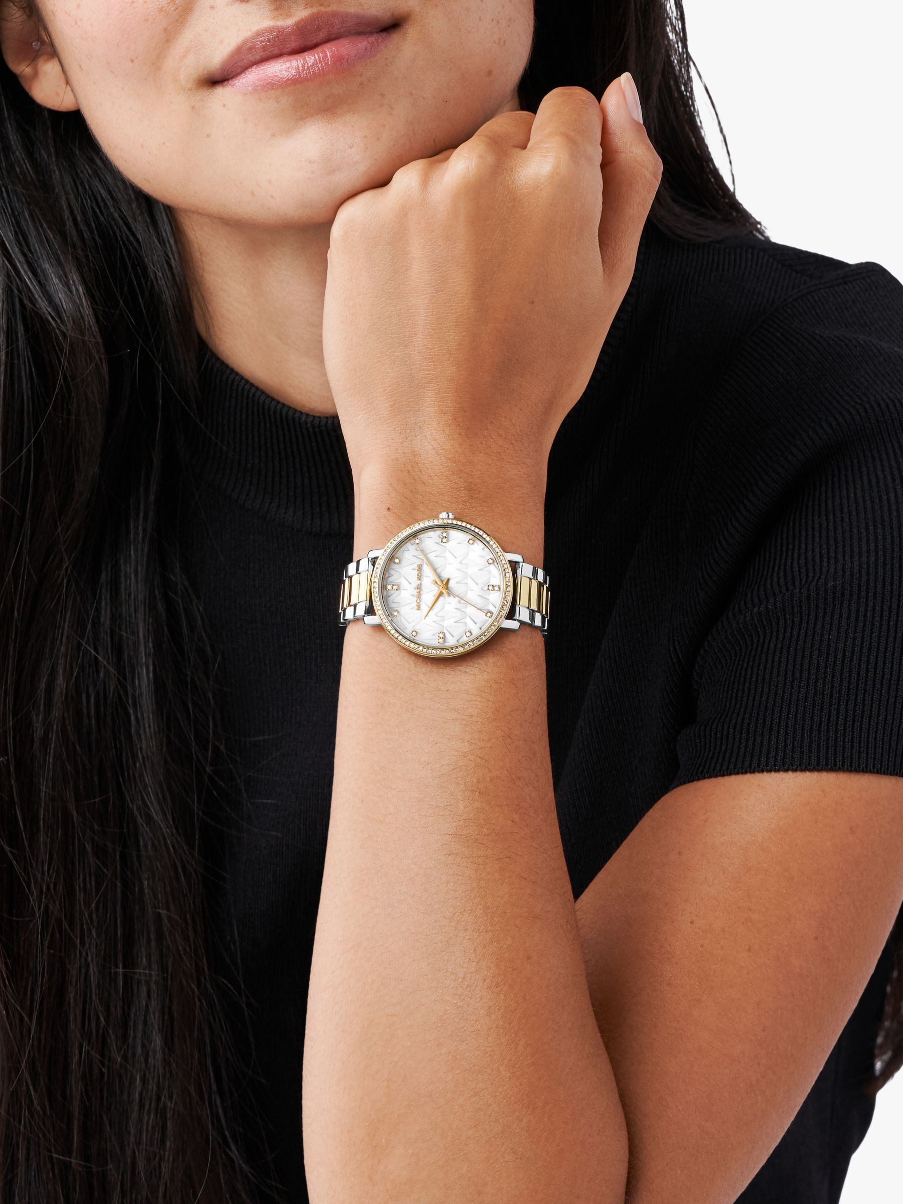 Buy Michael Kors Women's Pyper Logo Dial Bracelet Strap Watch Online at johnlewis.com