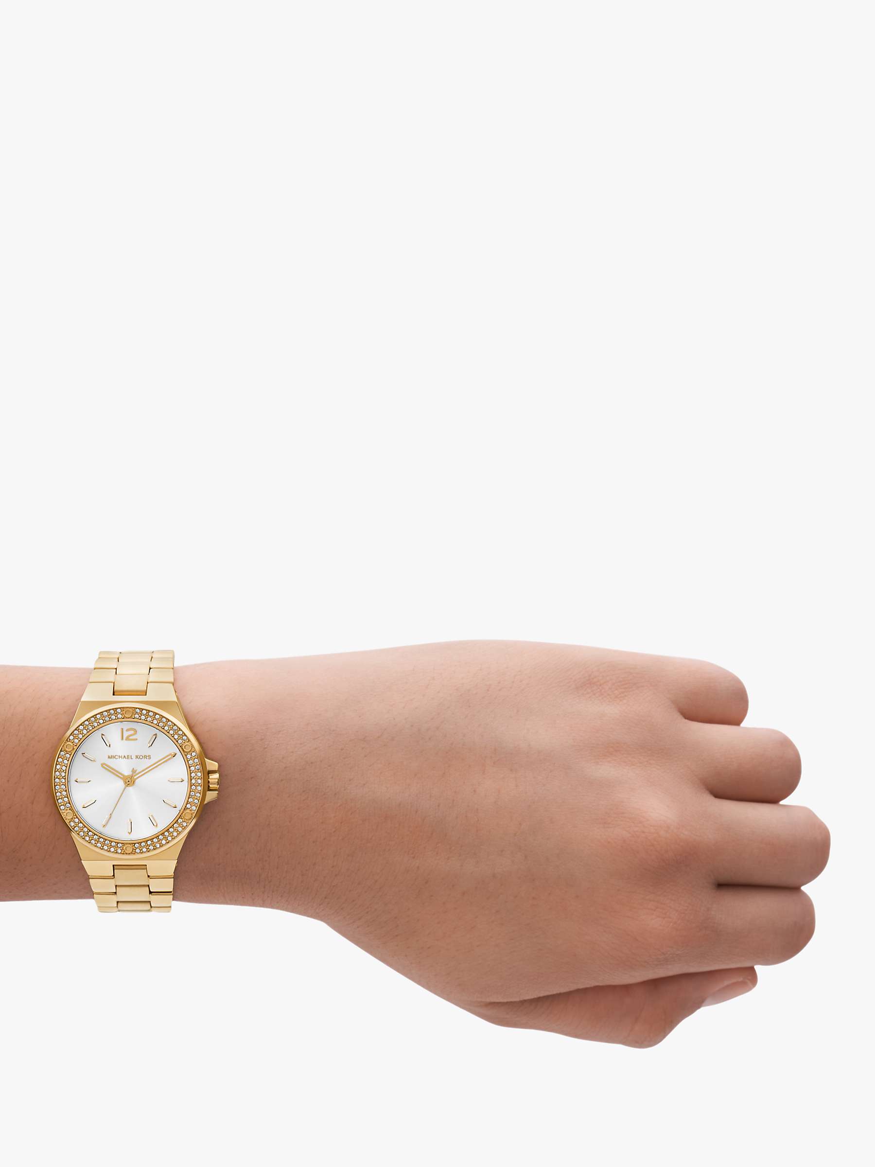 Buy Michael Kors Women's Mini Lennox Pave Bezel Bracelet Strap Watch Online at johnlewis.com