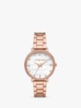 Michael Kors Women's Pyper Logo Dial Bracelet Strap Watch, Rose Gold MK4594