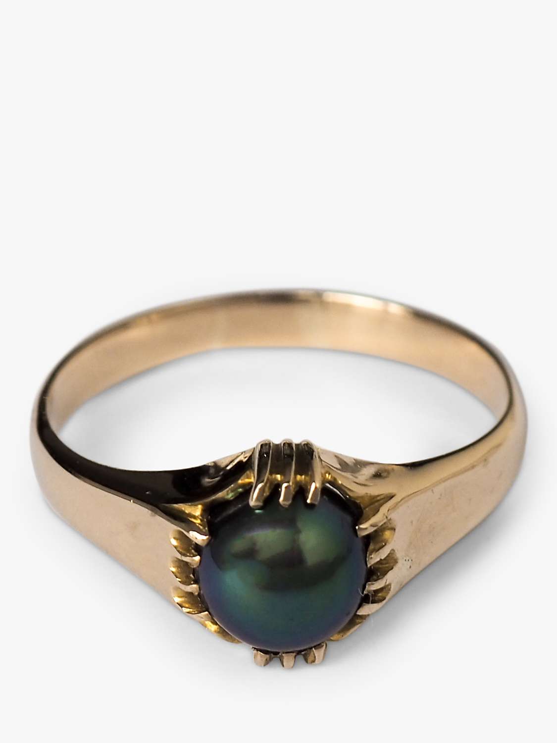 Buy L & T Heirlooms Second Hand 9ct Rose Gold Black Pearl Cocktail Ring Online at johnlewis.com