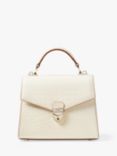 Aspinal of London Midi Mayfair 2 Croc Leather  Cross Body Bag, Ivory