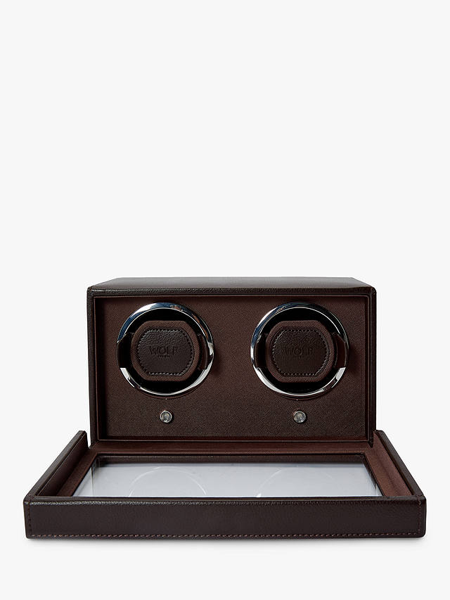Wolf Cub Double Vegan Leather Watch Winder, Brown