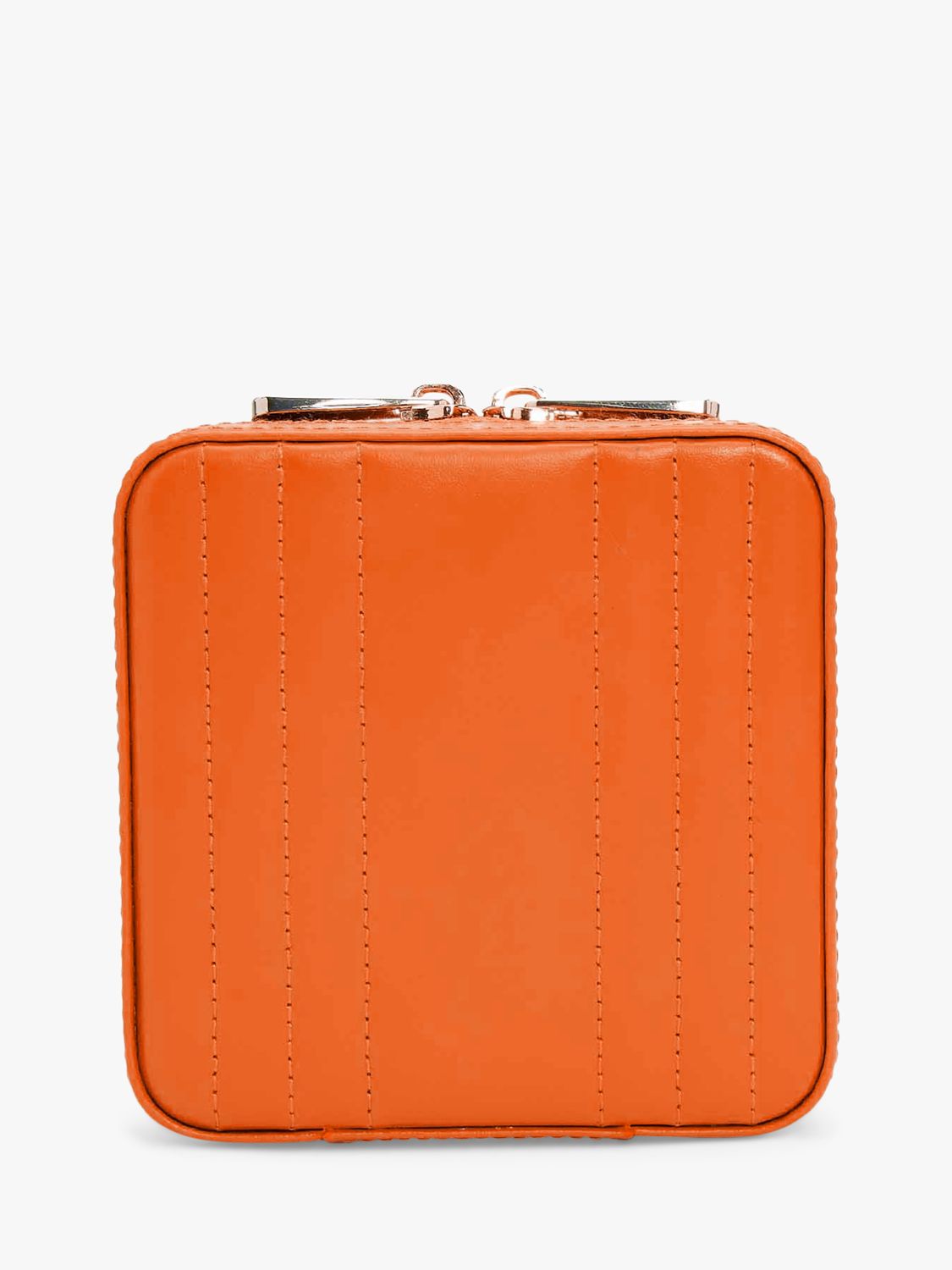 Wolf Maria Leather Zip Travel Jewellery Case, Tangerine