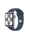 Apple Watch SE (2023) GPS + Cellular, 44mm, Sport Band, Medium-Large, Silver/Storm Blue