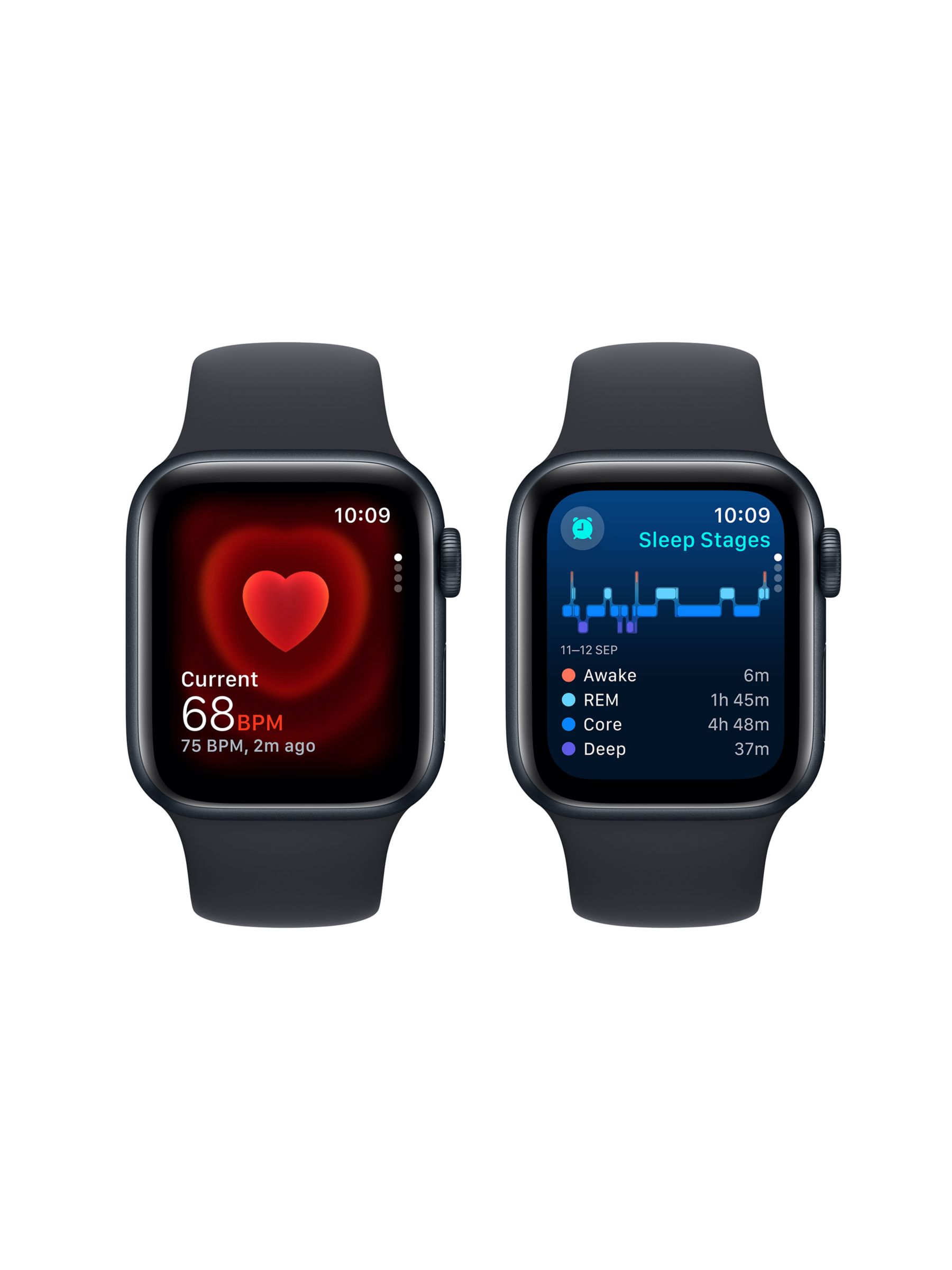Apple Watch SE (2023) GPS, 40mm, Sport Band, Medium-Large, Midnight