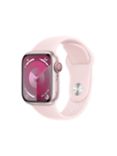 Apple Watch Series 9 GPS + Cellular, 41mm, Aluminium Case, Sport Band, Medium-Large, Pink/Light Pink