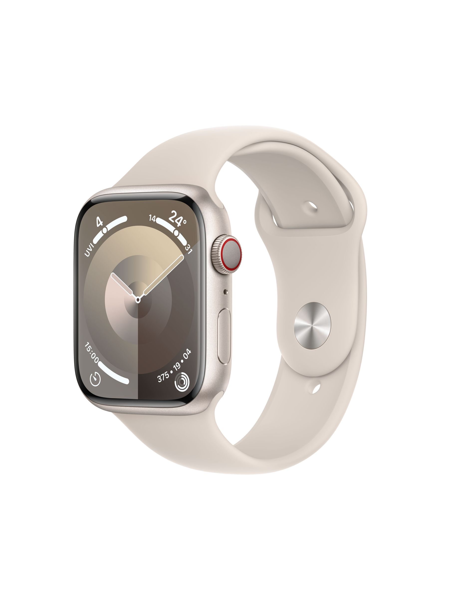 Apple Watch Series 9 - 45mm - GPS + Cellular - Starlight Aluminium Case - Starlight Sport Band - S/M