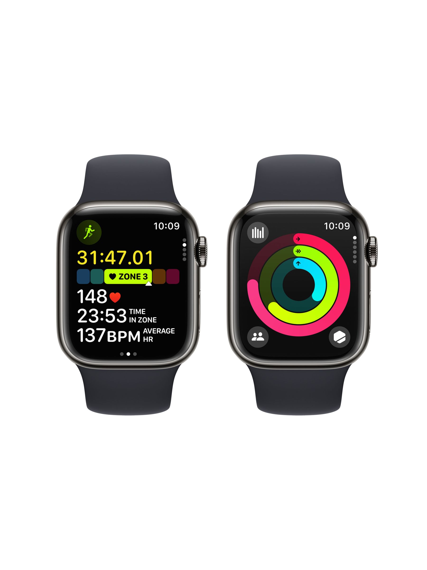 Apple Watch Series 9 GPS + Cellular, 41mm, Stainless Steel Case, Sport ...