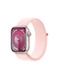 Apple Watch Series 9 GPS, 41mm, Aluminium Case, Sport Loop, One Size, Pink/Light Pink