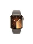 Apple Watch Series 9 GPS + Cellular, 41mm, Stainless Steel Case, Sport Band, Medium-Large, Gold/Clay