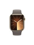 Apple Watch Series 9 GPS + Cellular, 45mm, Stainless Steel Case, Sport Band, Medium-Large, Gold/Clay