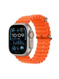 Apple Watch Ultra 2 GPS + Cellular, 49mm Titanium Case with Ocean Band, One Size, Orange