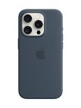 Apple Silicone Case with MagSafe for iPhone 15 Pro, Storm Blue