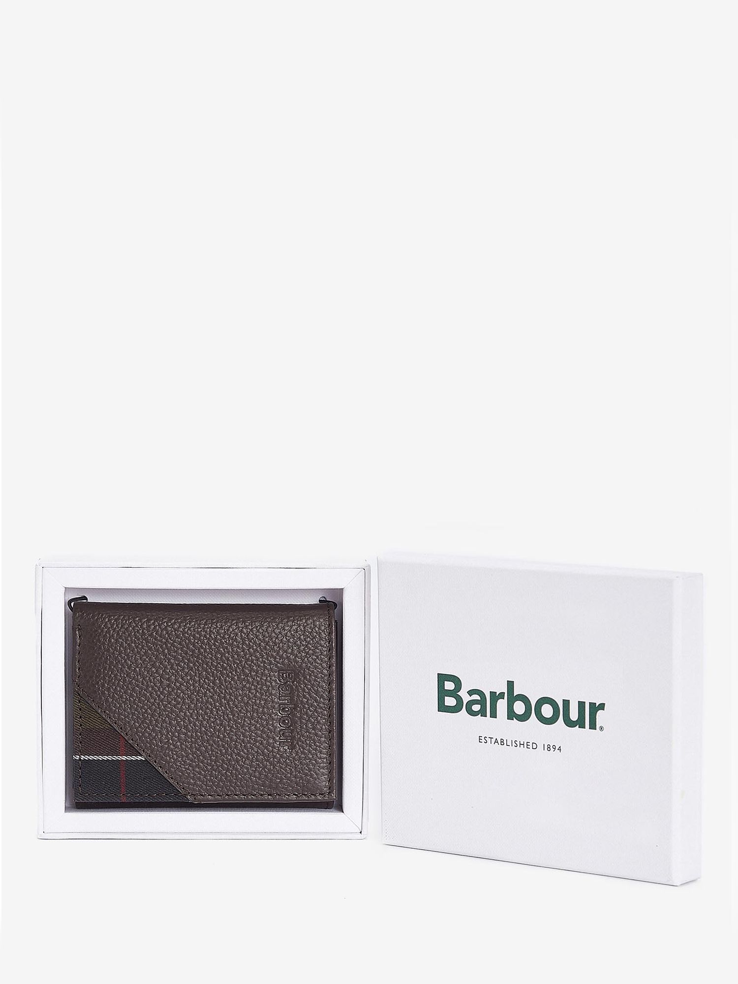 Buy Barbour Tabert Leather Bi-Fold Wallet, Chocolate Online at johnlewis.com