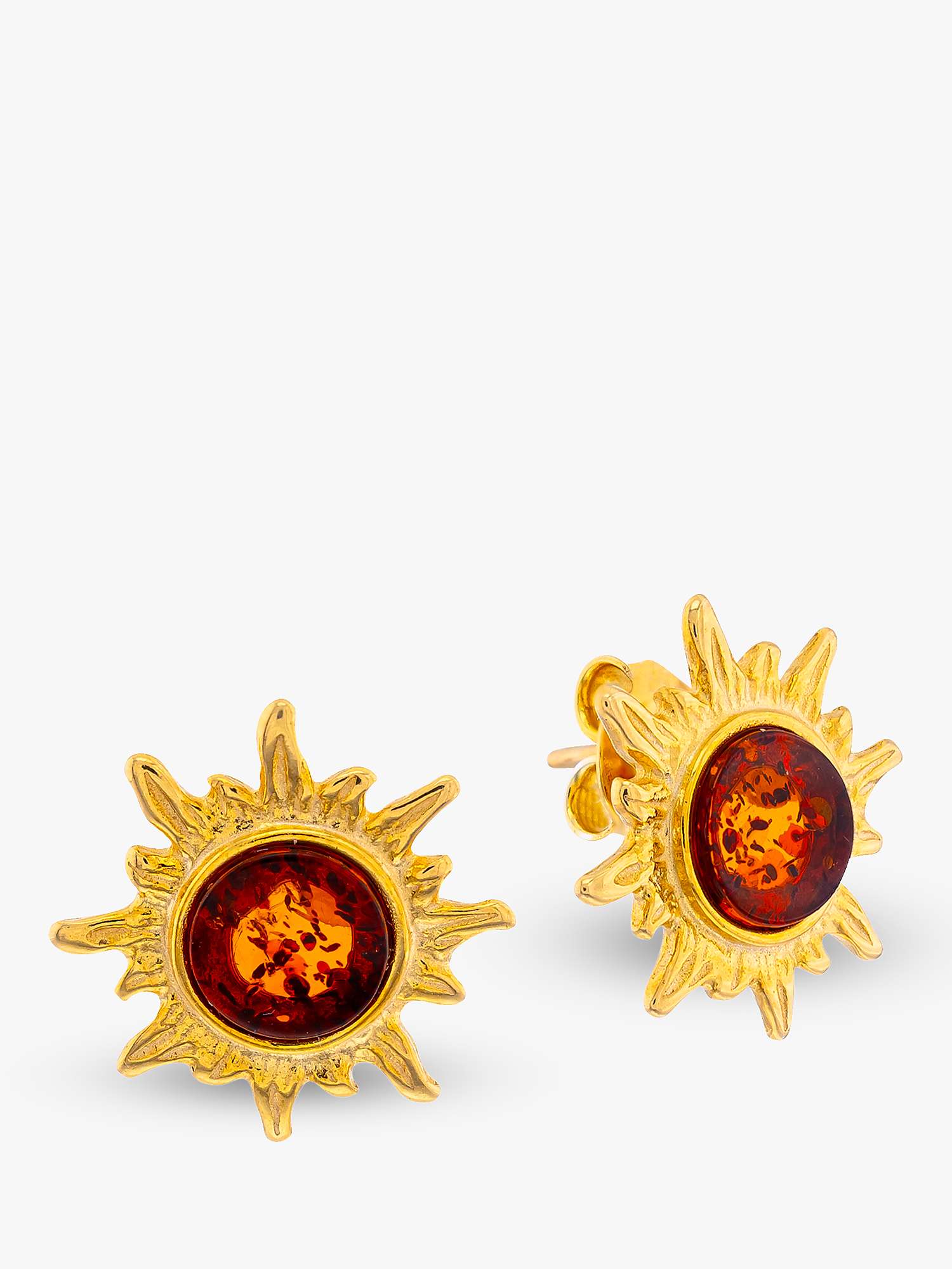 Buy Be-Jewelled Amber Sun Stud Earrings, Gold/Cognac Online at johnlewis.com