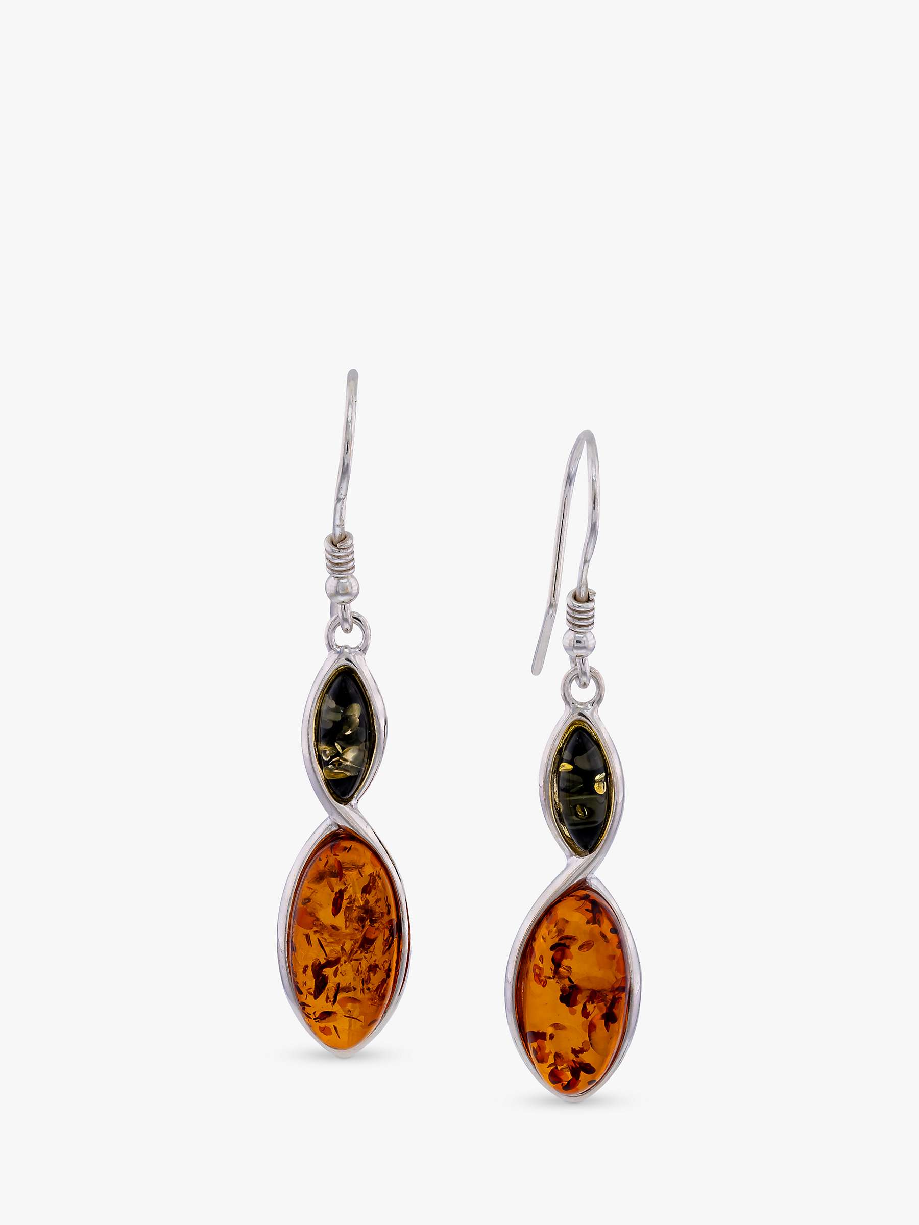 Buy Be-Jewelled Marquise Cut Amber Drop Earrings, Green/Cognac Online at johnlewis.com