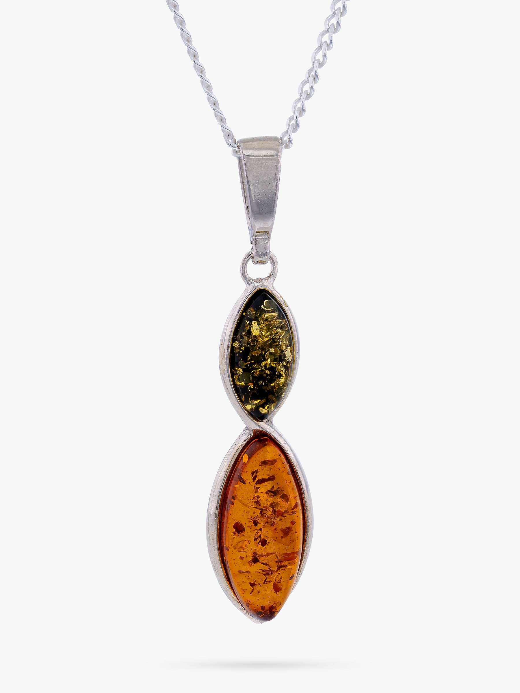 Buy Be-Jewelled Double Marquise Cut Amber Pendant Necklace, Green/Cognac Online at johnlewis.com