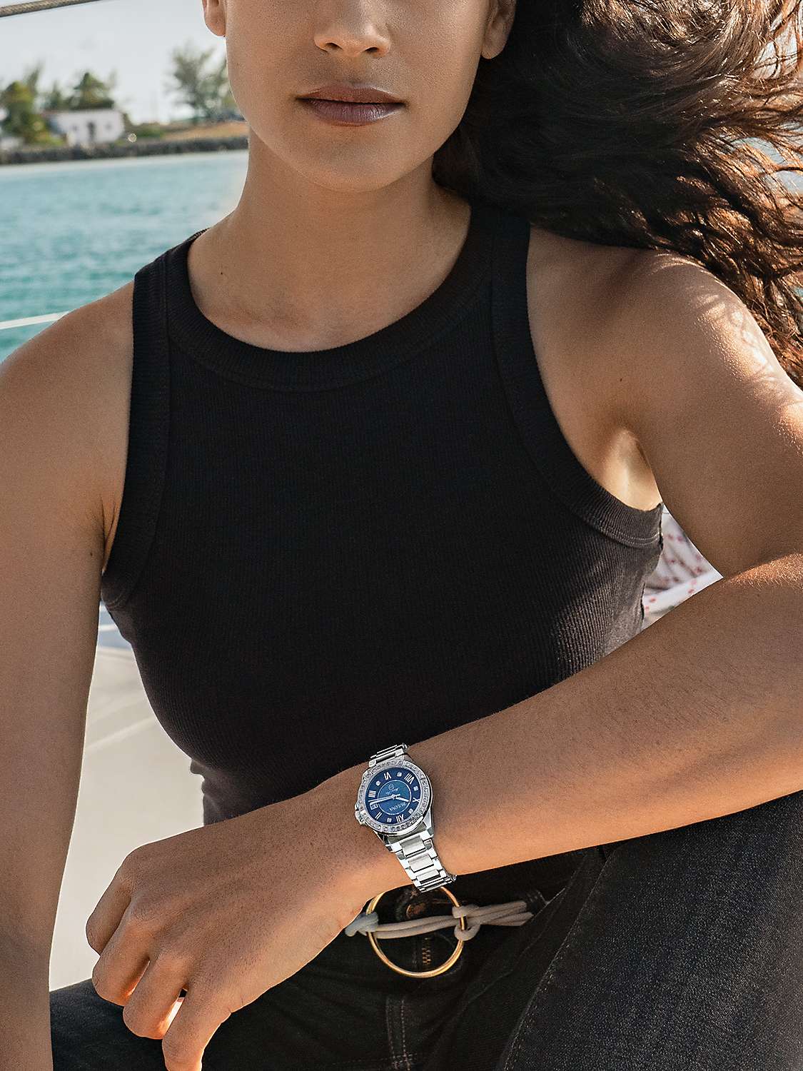 Buy Bulova 96R215 Marine Bracelet Watch, Silver/Blue Online at johnlewis.com