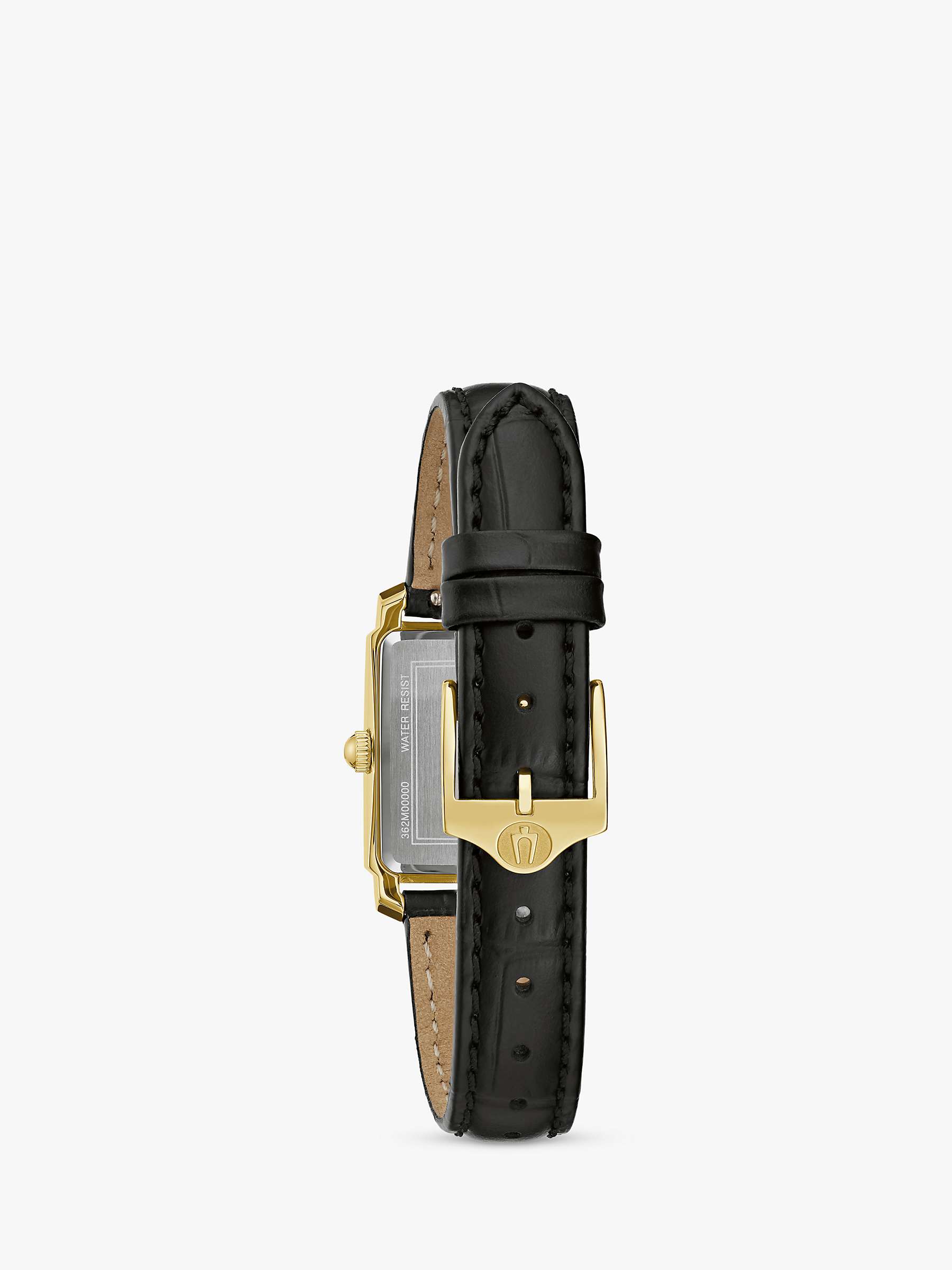 Buy Bulova 97P166 Woman's Classic Diamond Leather Strap Watch, Black/Mother-Of-Pearl Online at johnlewis.com