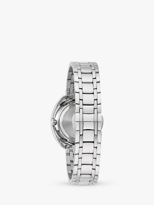 Bulova 96X160 Woman's Classic Duality Diamond Bracelet Strap Watch, Silver/Blue Mother-Of-Pearl