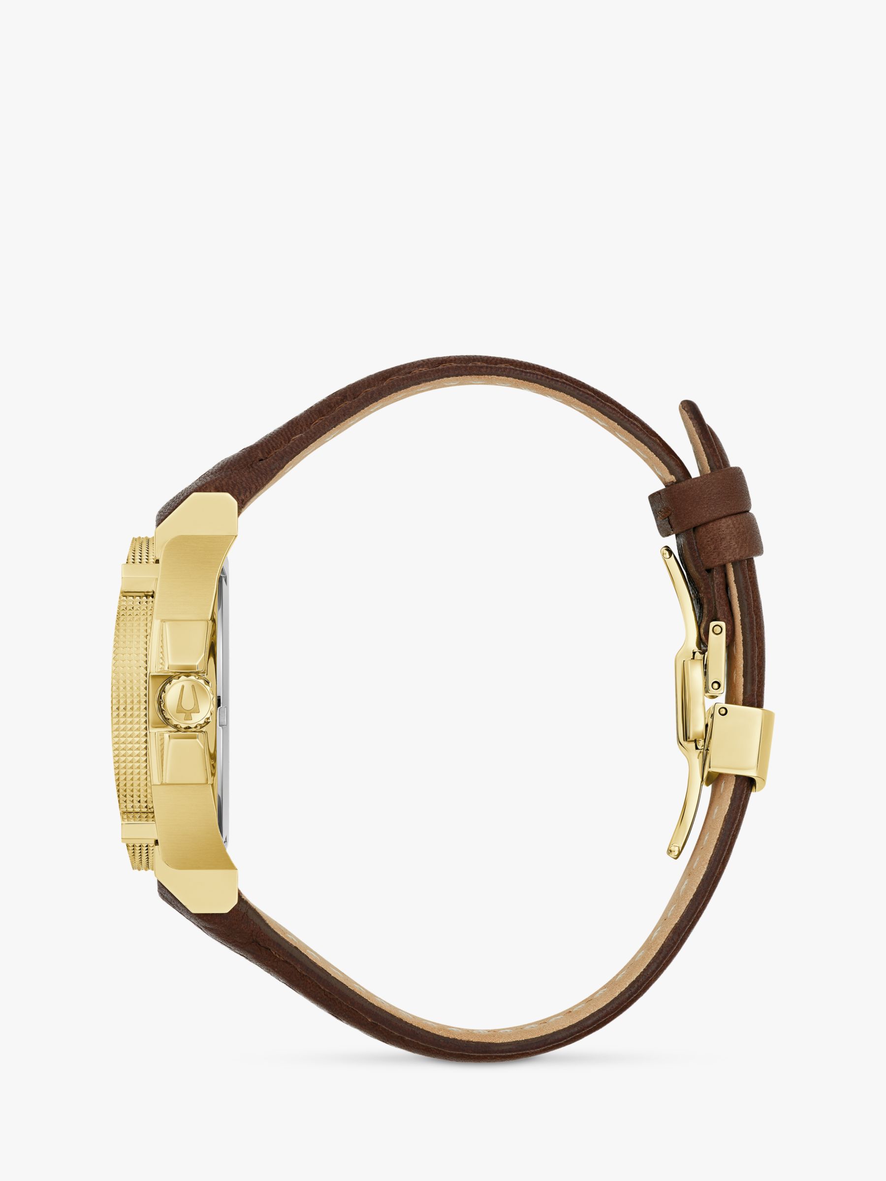 Bulova 97B216 Men's Icon Precisionist Leather Strap Watch, Brown