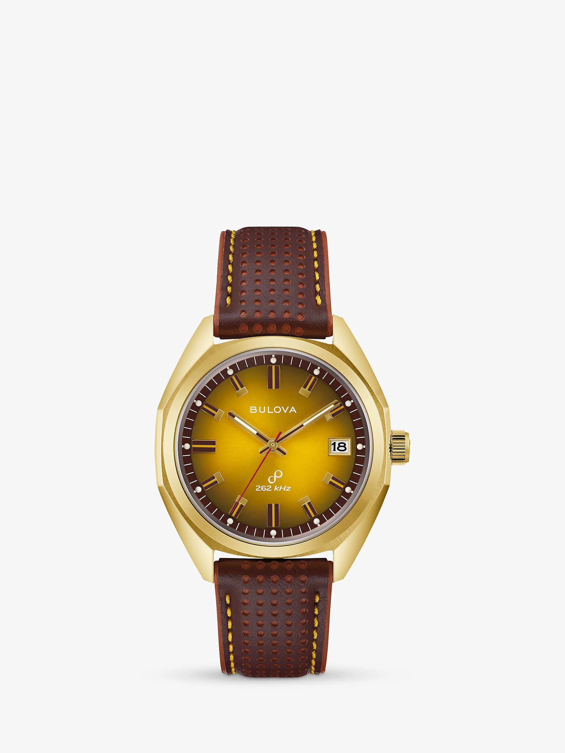 Buy Bulova 97B214 Men's Classic Jet Star Leather Strap Watch, Brown Online at johnlewis.com