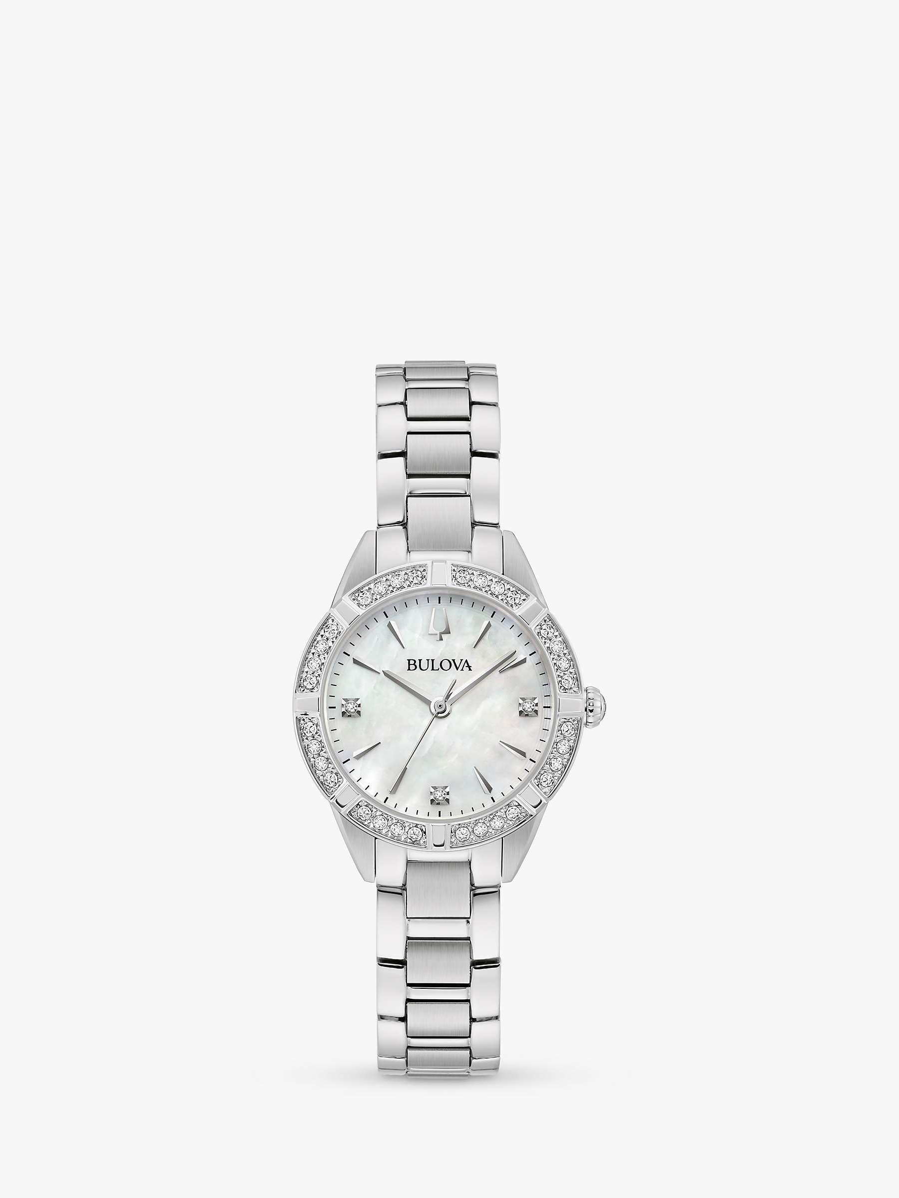 Buy Bulova 96R253 Woman's Classic Sutton Diamond Bracelet Strap Watch, Silver/Mother-Of-Pearl Online at johnlewis.com