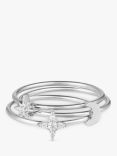 Orelia Celestial Stacking Rings, Silver