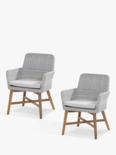 John Lewis Basket Rope Garden Dining Armchairs, Set of 2, Natural