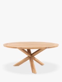 4 Seasons Outdoor Prado Round Garden Dining Table, 130cm, FSC-Certified (Teak Wood), Natural