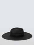 John Lewis Wide Brim Fedora Hat, FSC-Certified, Black