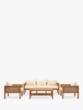 Gallery Direct Belize 5-Seater Acacia Wood Garden Lounge Set, Natural/Cream