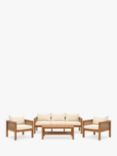 Gallery Direct Belize 5-Seater Acacia Wood Garden Lounge Set, Natural/Cream