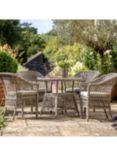 Gallery Direct Menton 4-Seater Round Garden Dining Table & Chairs Set, Natural