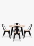 Gallery Direct Ponza Round Garden Dining Table, 110cm, Black/Natural